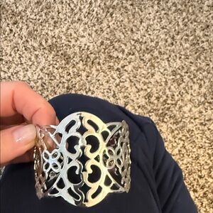 Elegant Silver Filigree Cuff Bracelet